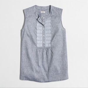 J. Crew Chambray Tank with Placket